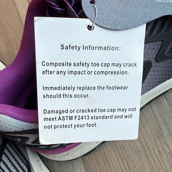 New Brahma Women's Maddox Black/Purple Work Sneakers Size 10.5 - Picture 7 of 9